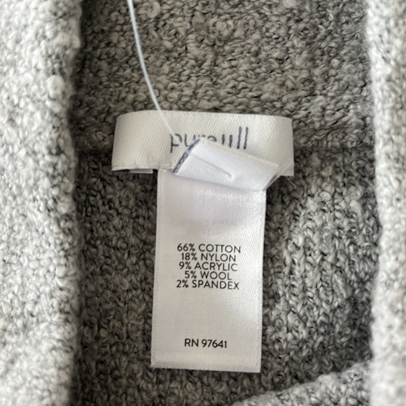 Nwt J. Jill Pure Jill Women’s Gray Mock Neck Side Tie Boucle Sweater Zinc MP/LP - Picture 13 of 16